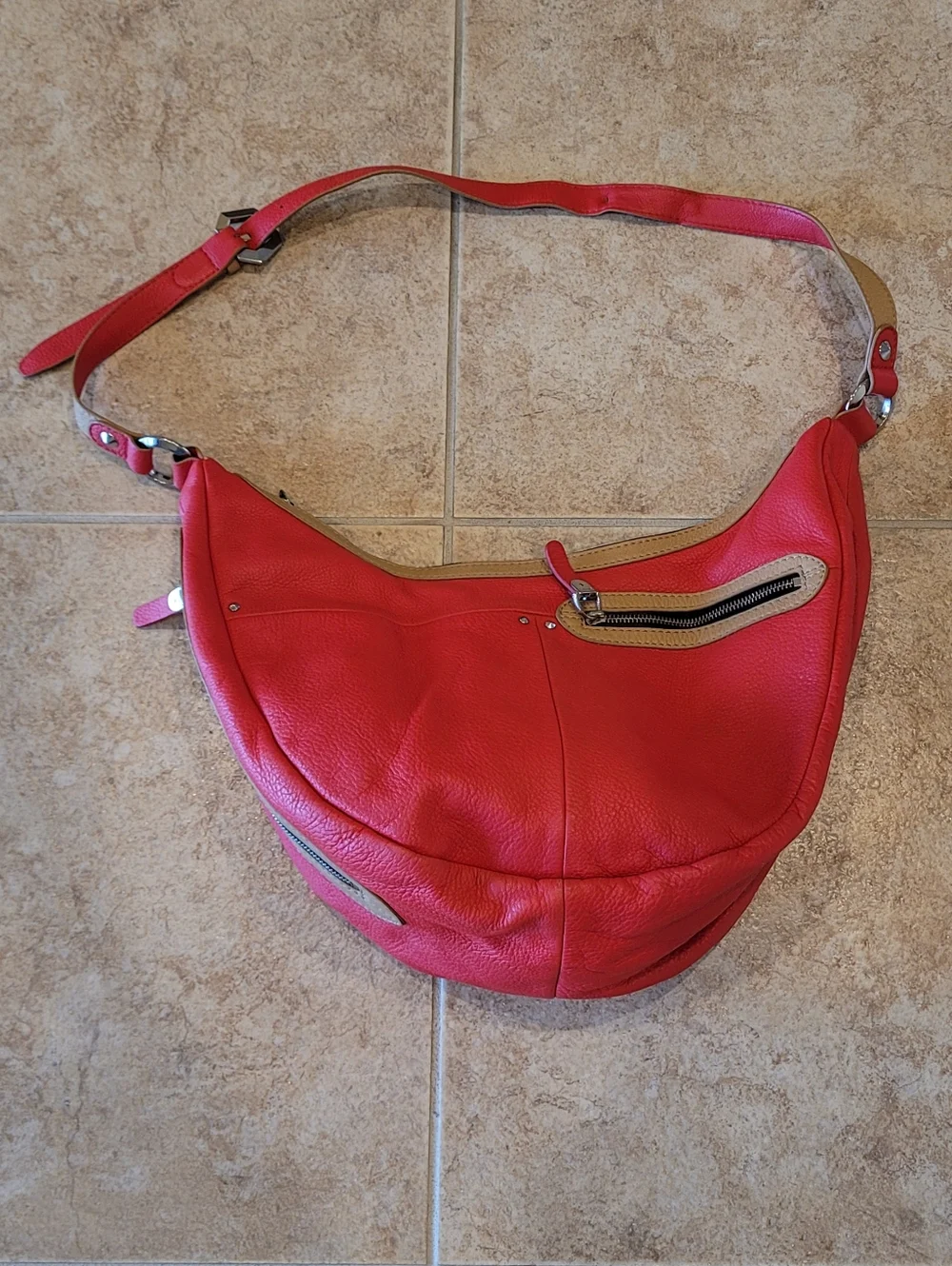 ORYANY EMME Hobo Red Leather Half Mood Bag - Picture 2 of 16